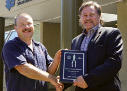 2012 Winner Scott Gentleman receives Award from W-JETS Director Phil Venoit